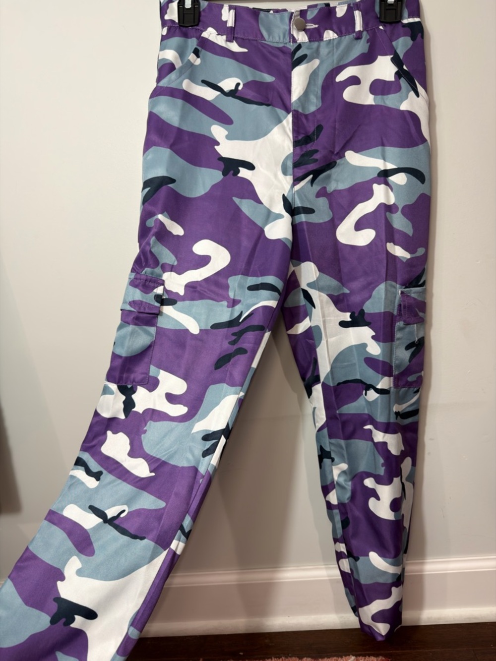 Purple Camo Cargo Pants Women’s Small Streetwear Y2K Festival Utility Pants